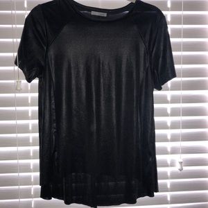 ZARA | leather looking flowy top